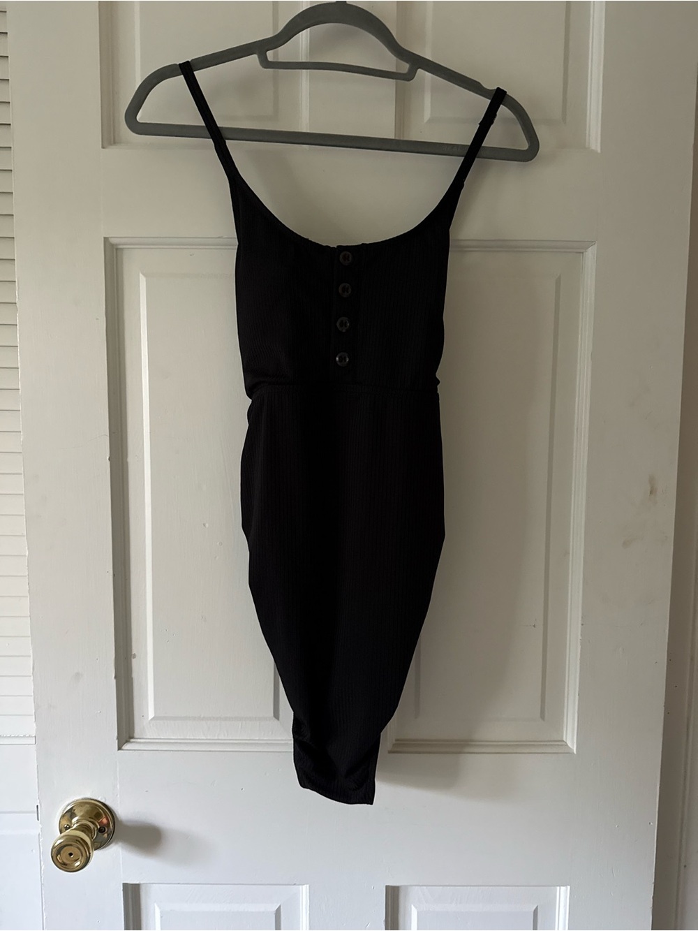 Summer Mae Maternity Swimsuit One Piece Bathing Suit Button Neck Cross Back